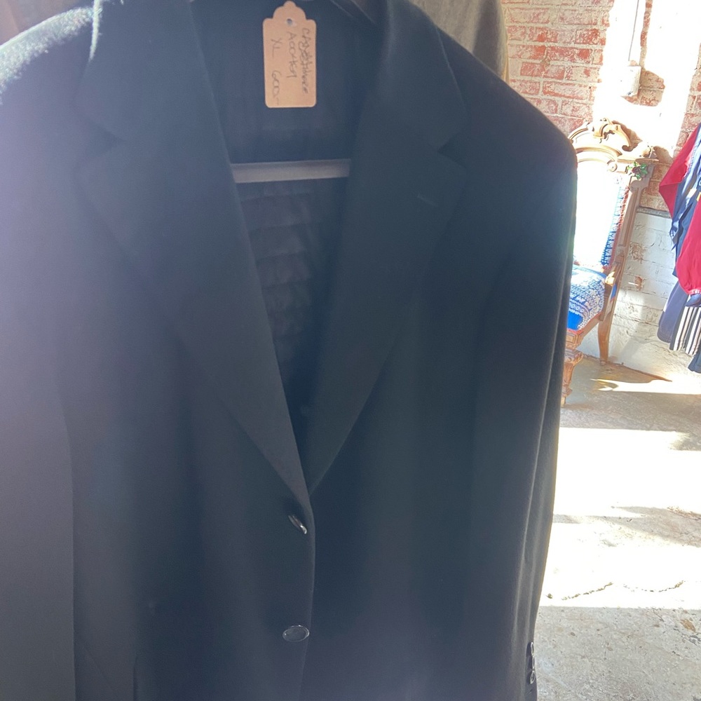 Black cashmere coat. Very nice no damage